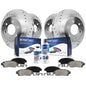Detroit Axle - Brake Kit for Chevy GMC Silverado Avalanche Suburban Yukon XL Sierra 1500 Tahoe Drilled Slotted Brake Rotors Cera