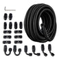 EVIL ENERGY 4AN Fuel Line Kit, 4AN Nylon Braided Fuel Line Hose Fitting Kit CPE 10FT Black
